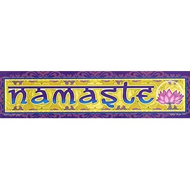 Mandala Arts Namaste Lotus - Bumper Sticker/Decal (11" X 2.75")