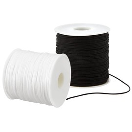PH PandaHall Nylon Cord Braided Nylon String 1mm Fine Cord Craft Braided Bracelet Decorative Knot Macrame for Crafts Handmade Material DIY Handmade Leather Craft Black White Total 183m (200 Yards)