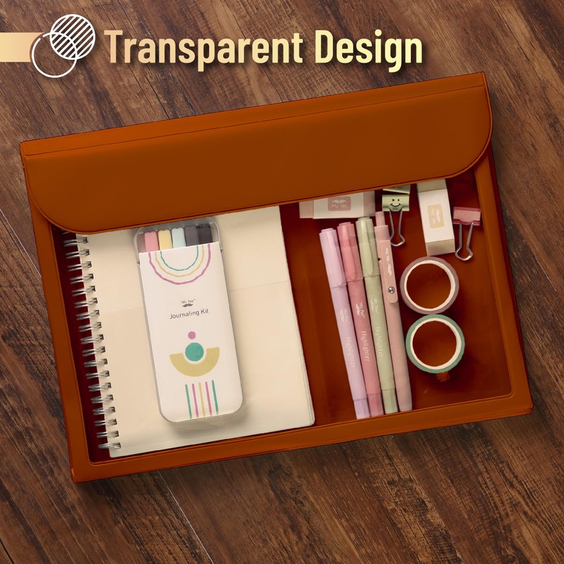 Mr. Pen- File Folder, Brown, Plastic File Folders Letter Size,