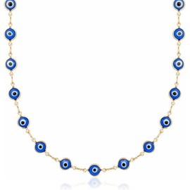 Barzel 18K Gold Plated Evil Eye Necklace - Made In Brazil