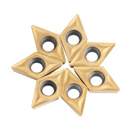 POFET 10pcs Diamond Shape CNC Carbide Insert Cutters for Regular Stainless Steel Machine Lathe Milling Tool External Threading with Case DCMT070204 US735 DCMT51.51