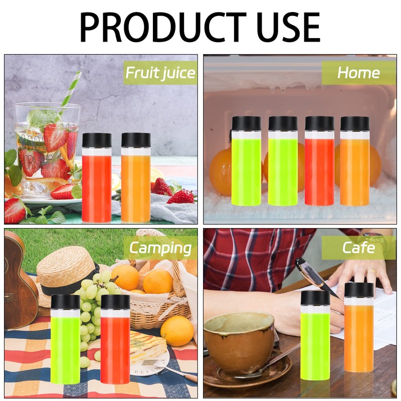 BLMHTWO Pack of 6 Plastic Juice Bottles, Small Bottles for