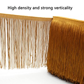 Dortrue 10 Yards of 6" Brown Fringe Trim Tassel Sewing Trim for Clothes Accessories Latin Wedding Dress DIY Lamp Shade Decoration