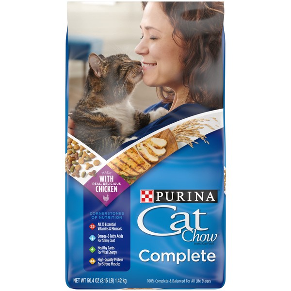 Purina Cat Chow High Protein Dry Cat Food, Complete - 3.15 lb. Bag