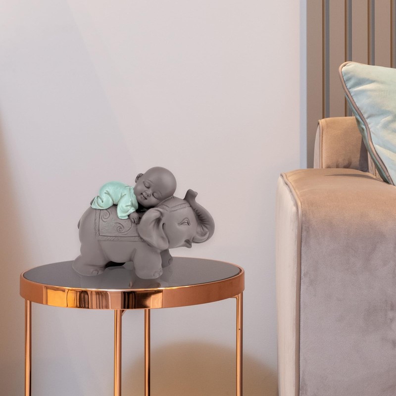 Zen'Light Statue Buddha Bonze Sleeping on Elephant - Zen Atmosphere