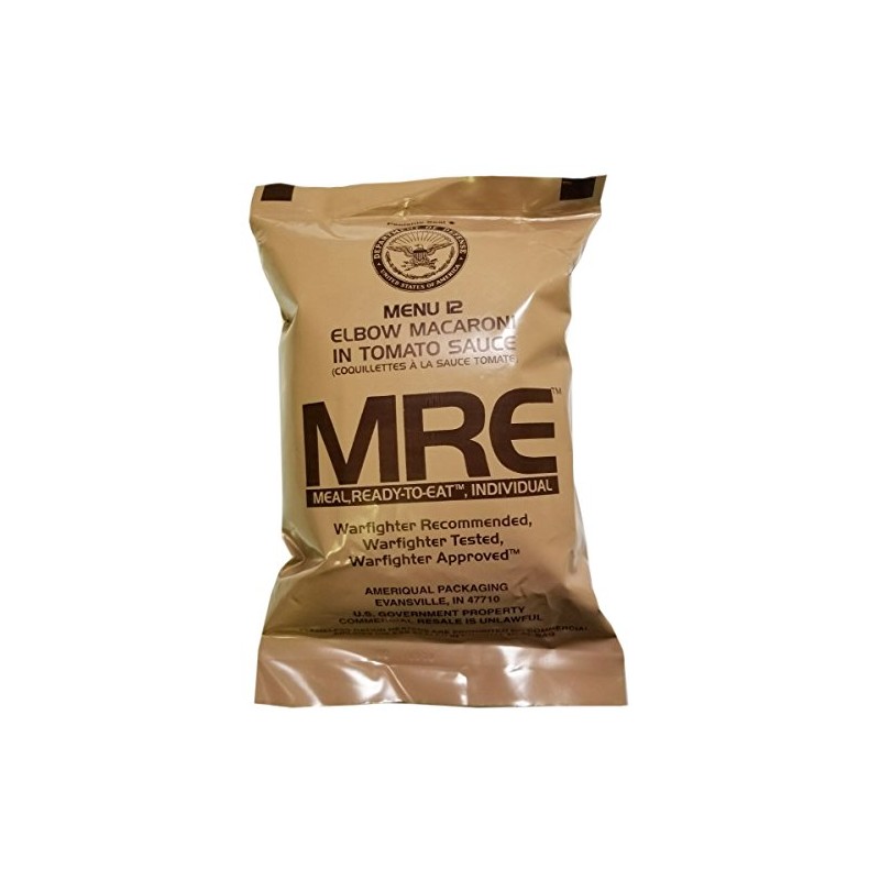 Elbow Macaroni in Tomato Sauce MRE Meal - Genuine US