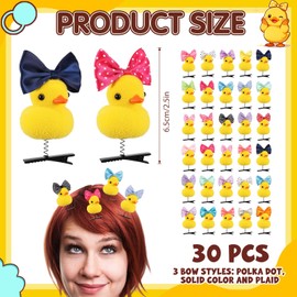 30 Pcs Cheer Duck Hair Clips Yellow Duck Hairpin Cartoon Animal Clips Gift for Women Holiday Party Supplies