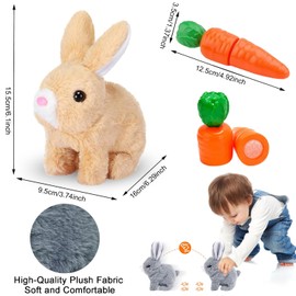 Sunshine smile Bouncing Rabbit, Bouncing Rabbit Toy, Talking Rabbit, Rabbit Cuddly Toy, Small, Makes Sounds and Whose Ears and Nose Move