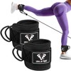 Islero PAIR of Double D Ring Ankle Cuffs Weight Lifting