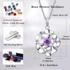 jiamiaoi 18K White Gold Plated Rose Necklace Silver Women's Pink