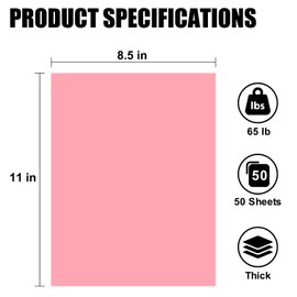 Cardstock 8.5 x 11, 50Pcs 65lb/180gsm Thick Cardstock Printer Paper for Art Crafts Stationery Printing Business Cards Office Printing (Light Pink, 50pcs)