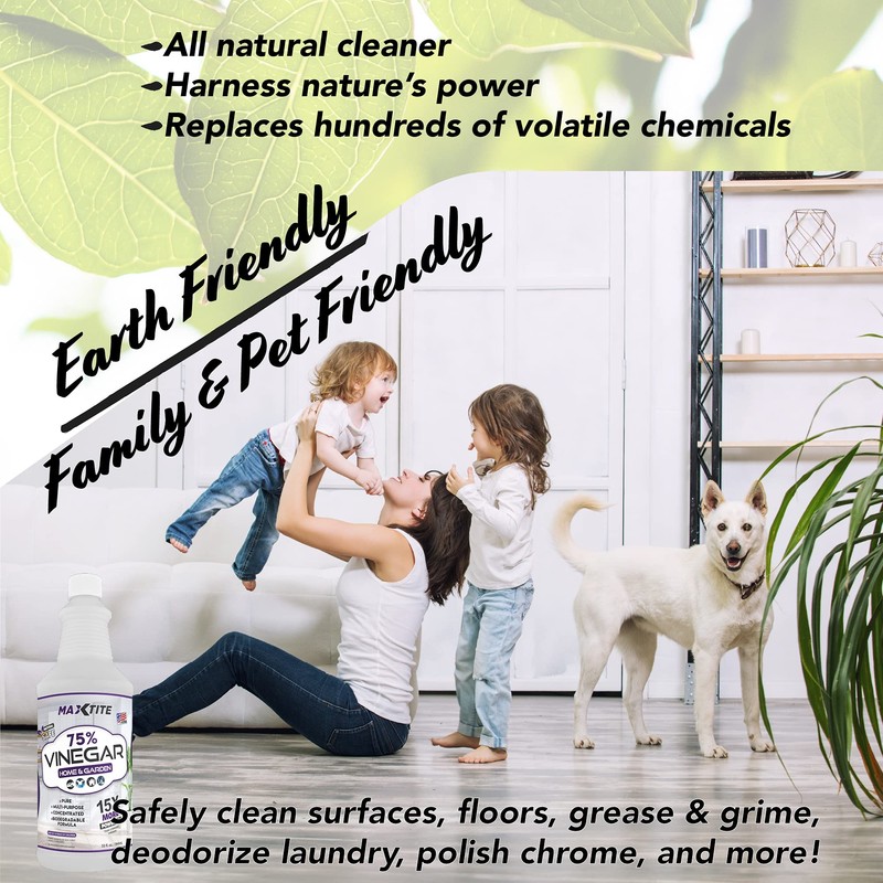 MAXTITE Ultra-Concentrated 75% Vinegar for Home & Garden Cleaning (32