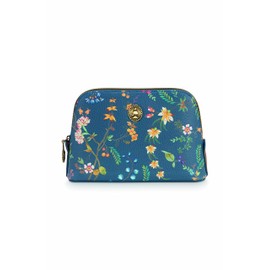 Pip Studio Petites Fleurs Triangle Cosmetic Bag, Dark Blue, Small