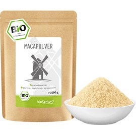 bioKontor Maca Pulver BIO 1000 g helles Macapulver aus Peru I aus kontrolliert biologischem Anbau I ohne Zusatzstoffe - 100% rein I per Hand abgef1llt in Deutschland von bioKontor