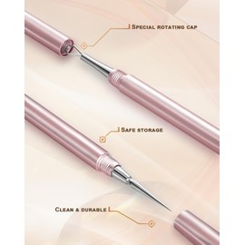 SGNEKOO Professional Facial Milia Removal Tool and Whitehead Extractor,Titanium Alloy Double Ended Needle and Steel Tweezers Kit,Blackhead,Blemish,Zit and Pimple Acne Remover Popper (Stainless Pink)