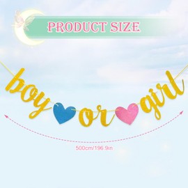 Gender Reveal Decoration, Boy or Girl Letters Bunting Banner, Baby Shower BirthdayBoy or Girl Banner Baby Shower Decorations Gender Pregnancy Announcement Decoration Boys Girls