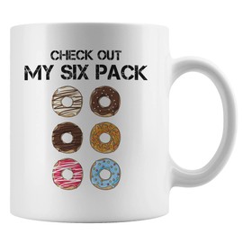 Check Out My Six Pack Donut Mug, Funny Gym And Fitness Present, Drink Your Pre Workout From This Hilarious Mug, Sarcastic And Ironic Police And Cop Design CEQA5P