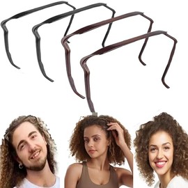 4 Diademas Mujer cuadradas Diadema para Invisible, diademas niña, Diadema para sol, diademas cuadradas para mujer, para pelo Grueso y rizado (2 Negro +2 Marrón)