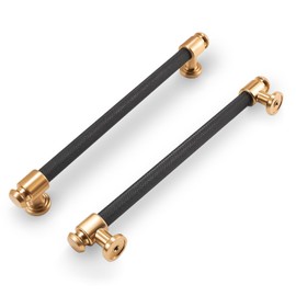POVEFONK 10 Pack 7-1/2 inch(192mm) Black and Champagne Bronze Kitchen Cabinet Handles Knurled Cabinet Pulls Black Drawer Pulls Kitchen Cabinet Hardware