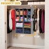 4 Tier Hanging Closet Organizer, 12 Compartments Dual Row Storage,