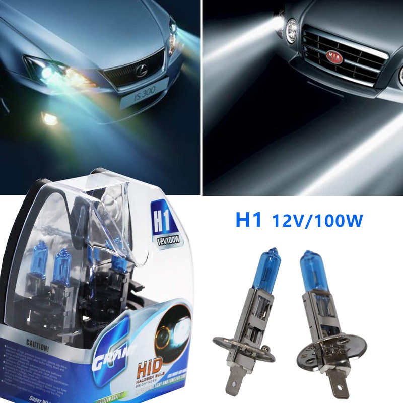 2 pieces Headlight Bulb 12 V 100 W, Super White