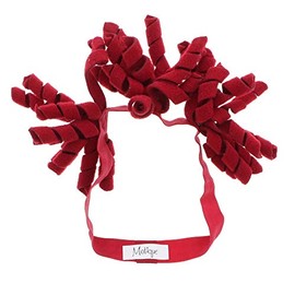 Baby Girl Headband with Curled Felt Ribbon- Burgundy