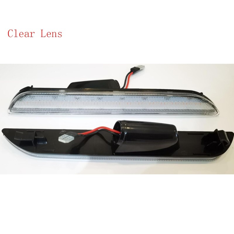 znakeauto 2x Clear Lens Red Full LED Rear Side Marker