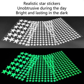 MOJOTORY Glow in The Dark Star Stickers, Bright and Lasting, Glow Stickers for Ceiling and Wall, Glow in The Dark Stars for Ceiling, Fantastic Wall Stickers for Bedroom, Green