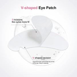 Lunamoon 100 Pairs of Eye Pads, Eyelash Extension Pads, Eyelash Extension Pads, Viscose Gel, Non-Slip Eyelash Patches for Salon and Home Use (V-pads Blue)