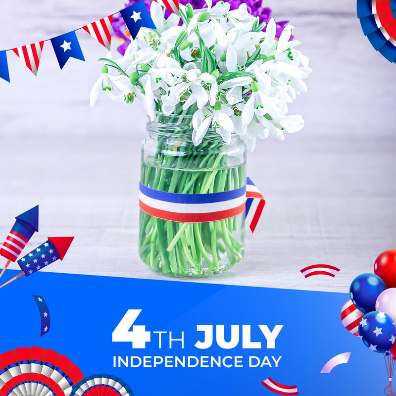 Red White and Blue Ribbon Patriotic Ribbon 1.5 Inch x