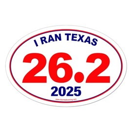 Charmed Running Brand I Ran Texas Marathon 26.2 Car Magnet with Custom Year Option
