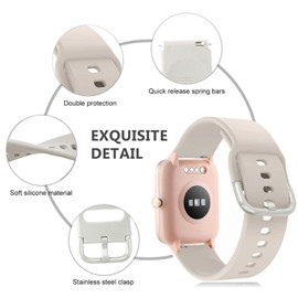 ViCRiOR Bands Compatible with ID205L Smart Watch, Quick Release Soft Silicone Fadeless Pattern Printed Floral Replacement Band for ID205L, ID205G ID205 ID205U ID205S (3Pack(Stone+Starlight+Smoke