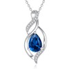 FANCIME December Birthstone Necklace for Women Blue Topaz Teardrop Necklace