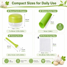 6 Pcs Garlic Press Set, Garlic Chopper and Grater Slicer Tool