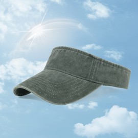 3 Pack Sun Visor Hats Cooling Lightweight Sports Adjustable Twill Cotton Run Visors, Gray-navy-armygreen, One Size