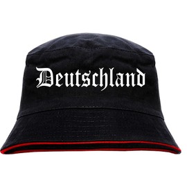 Germany Fishing Hat – Old German – Printed – Bucket Hat Fishing Hat, Black-red