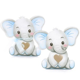 COLOFALLA Pack of 50 Christening Gift Boxes, Communion Confirmation, Birthday Gift Box, Paper Children's Candy Boxes, Elephant Box for Girls and Boys for Baby Shower Children (Blue)
