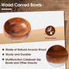 Skylety Acacia Wooden Bowls Small Calabash Bowls Round Wood Salad