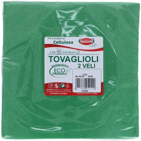Einweg-Servietten, 50 Stück, Format 33 x 33, grün
