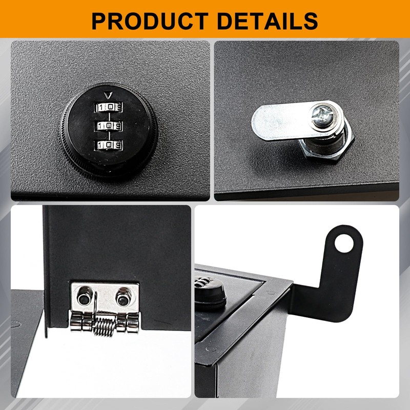 BESTAOO Under Seat Storage Lock Box Gun Safe Security Locking