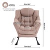 Lazy Chair, Comfy Reading Accent Chair for Bedroom, Khaki