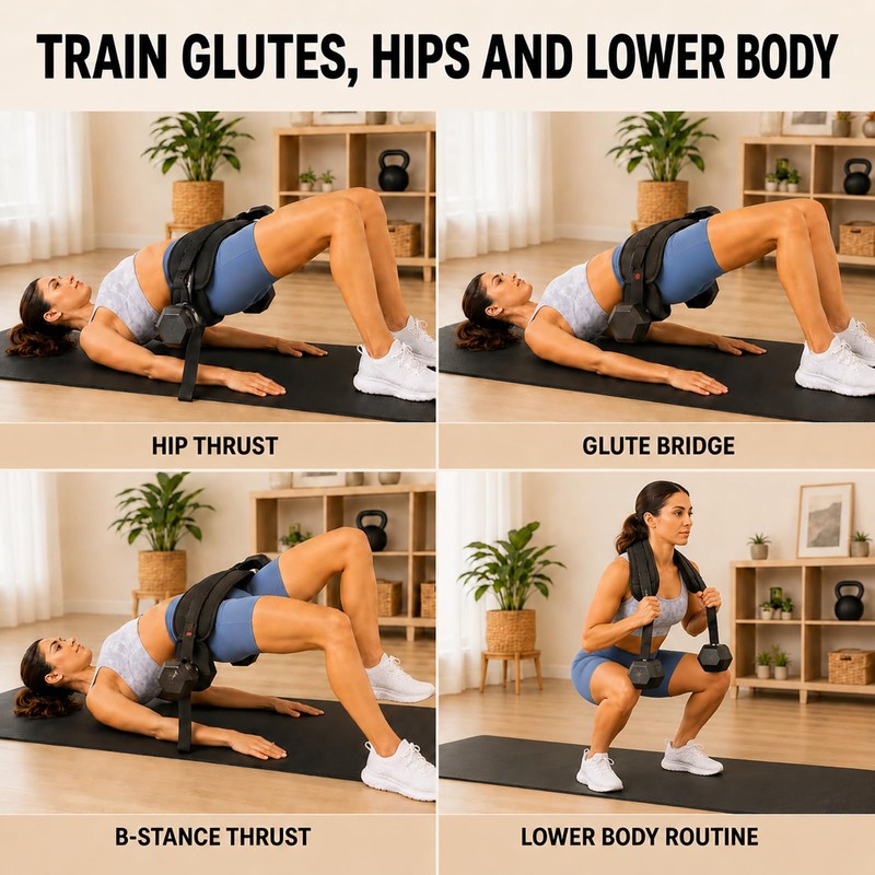 GuangTouL Hip Thrust Belt for Dumbbells