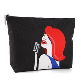 Kytpyi Small Cosmetic Bag for Handbag, Makeup Bag for Music Lovers Gift, Musical Motifs Cosmetic Bag for Music Lovers Fans, Women's Toiletry Bag for Concert Memorial Day Gift, M07., M07