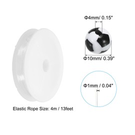 PATIKIL 10mm Acrylic Football Beads Bulk, 100 Pack Sports Ball Beads Round Sports Spacer Beads with 4.4 Yard Elastic Rope for DIY Crafts Bracelet Necklace Making, Black White