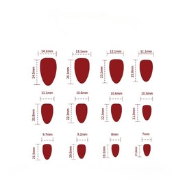 Press on Nails Medium Length Almond Shape Red Ombre Nails Fingernails for Sticking Bow Heart Star Mother Artificial Nails Fake Nails Glue Nails Set Acrylic Nail Tips Women's Nail Art Accessories