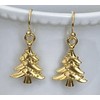 Etched Gold christmas Dangle Earrings Holidays Christmas Festive Jewelry Earrings