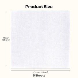 Caydo 10 x 10 Inch Aida Cloth, 8 Pieces 14 Count White Cross Stitch Cloth for Embroidery Projects and Handmade Needlework