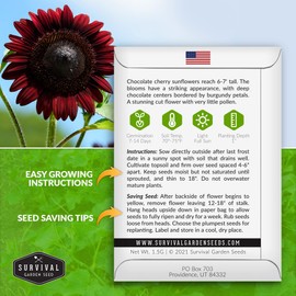 SURVIVAL GARDEN SEEDS Survival Garden Seeds Chocolate Cherry Sunflower Seed for Planting - Packet with Instructions to Plant & Grow Beautiful Flowers in Your Home Vegetable & Flower Garden - Non-GMO Heirloom Variety (1)