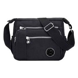 FAVORTALK Messenger Bag Women Nylon Waterproof Shoulder Bag with Adjustable Shoulder Strap for Strolling Hiking Dog Walk Large Capacity Cross Body Bags for Girls Ladies - B39207