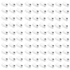 MAIDELI 100 Pack 1/4 Inch R-Type Clip Cable Fastener Wire Clamp Nylon Screw Mounting Electrical Grip Wire Clips with 100 Pcs Screws for Wire Management-Home, Automotive, Marine, Office Wire Organizer